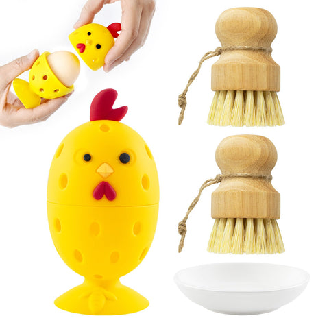 Heuihm silicone egg brush cleaner gently washes eggs without damage.