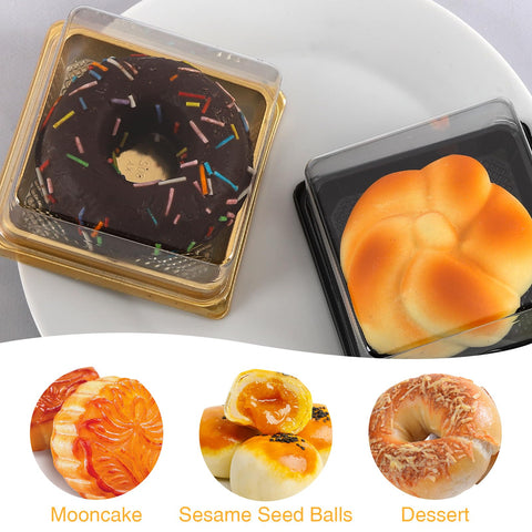Hewnda clear mini cake box top dome for easy transport.