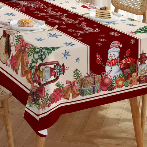 Hexagram dining tablecloth Christmas rectangular 60x120 protects surfaces while brightening meals.