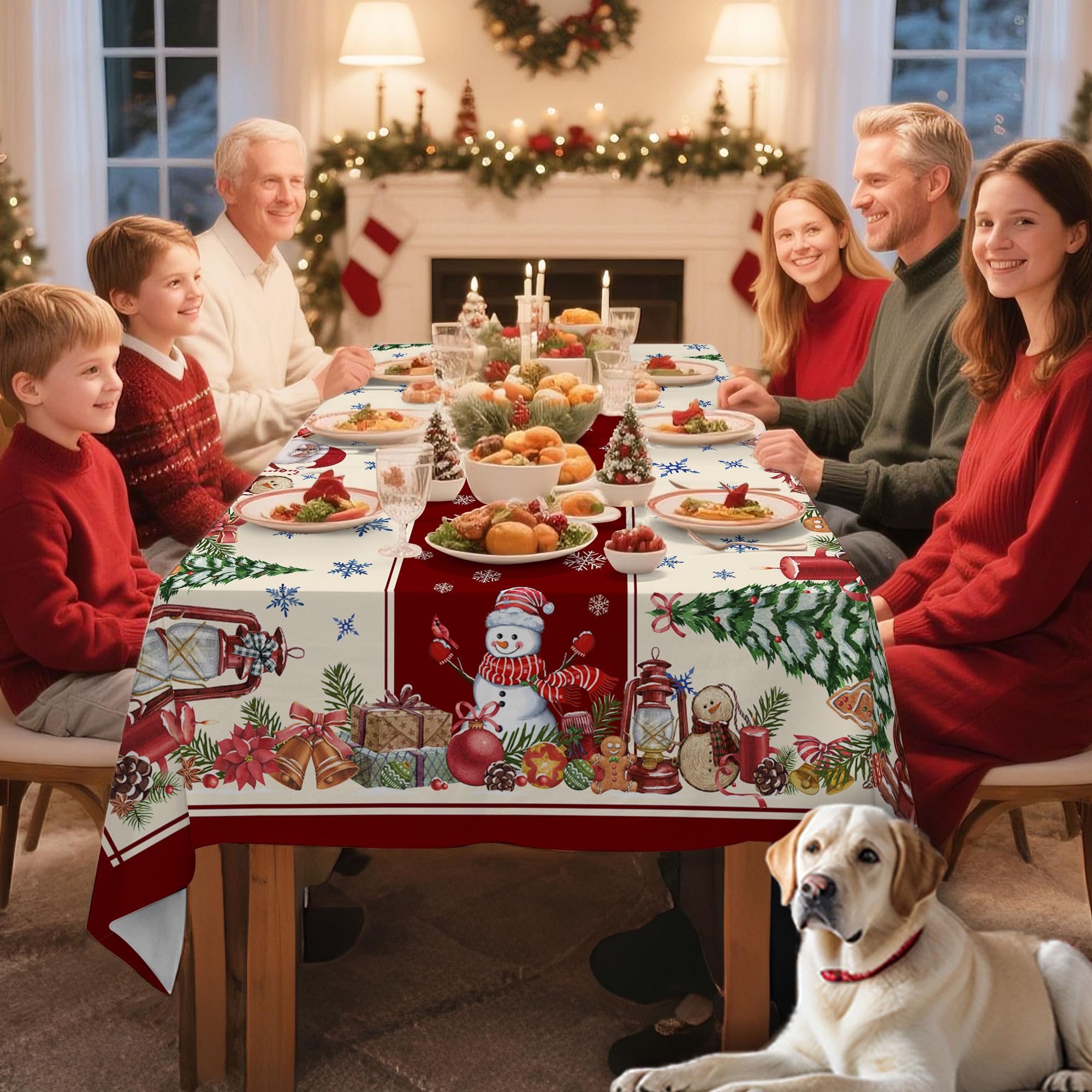Hexagram festive tablecloth rectangular 60x120 coordinates with holiday decor themes.