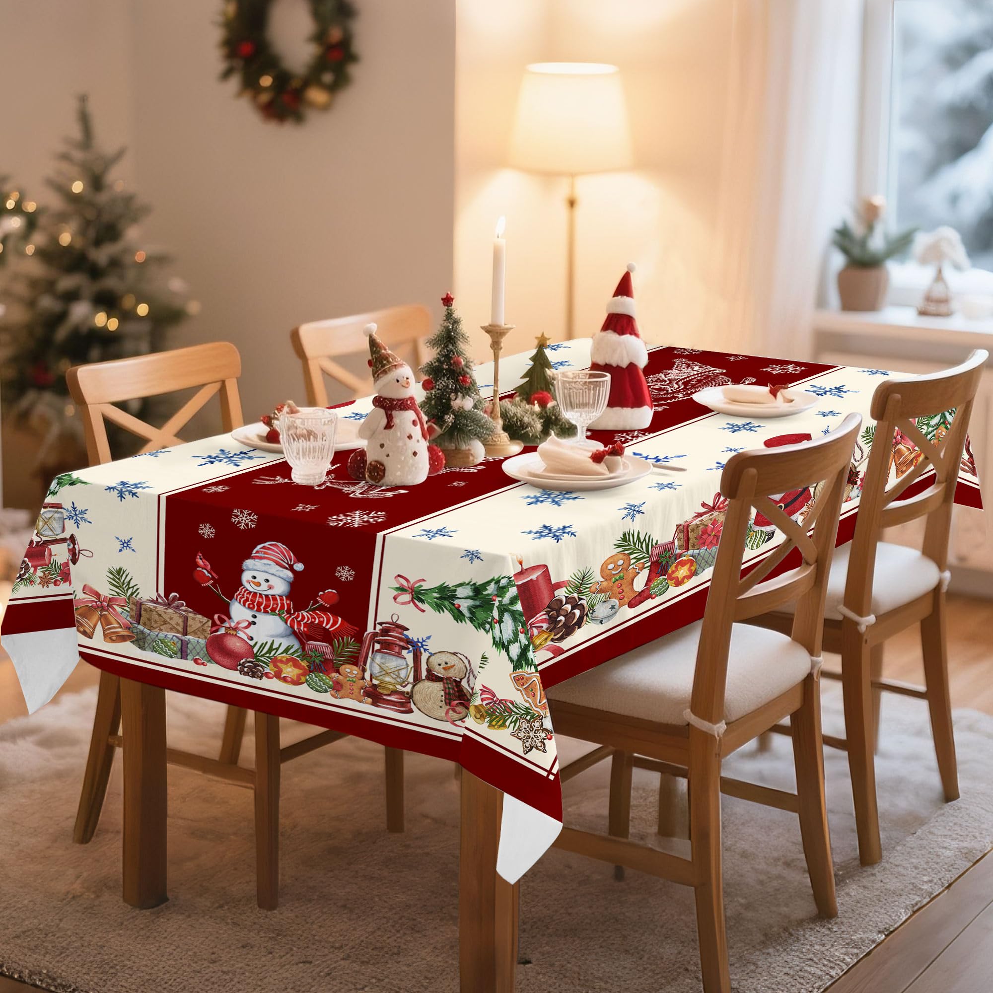 Hexagram kitchen tablecloth Christmas rectangular 60x120 easy to clean and reuse.