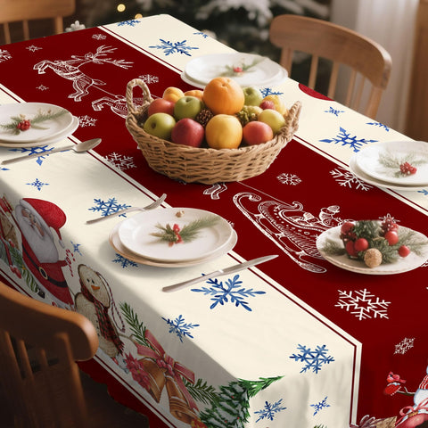 Hexagram winter tablecloth rectangular 60x120 elevates kitchen decor for seasonal gatherings.