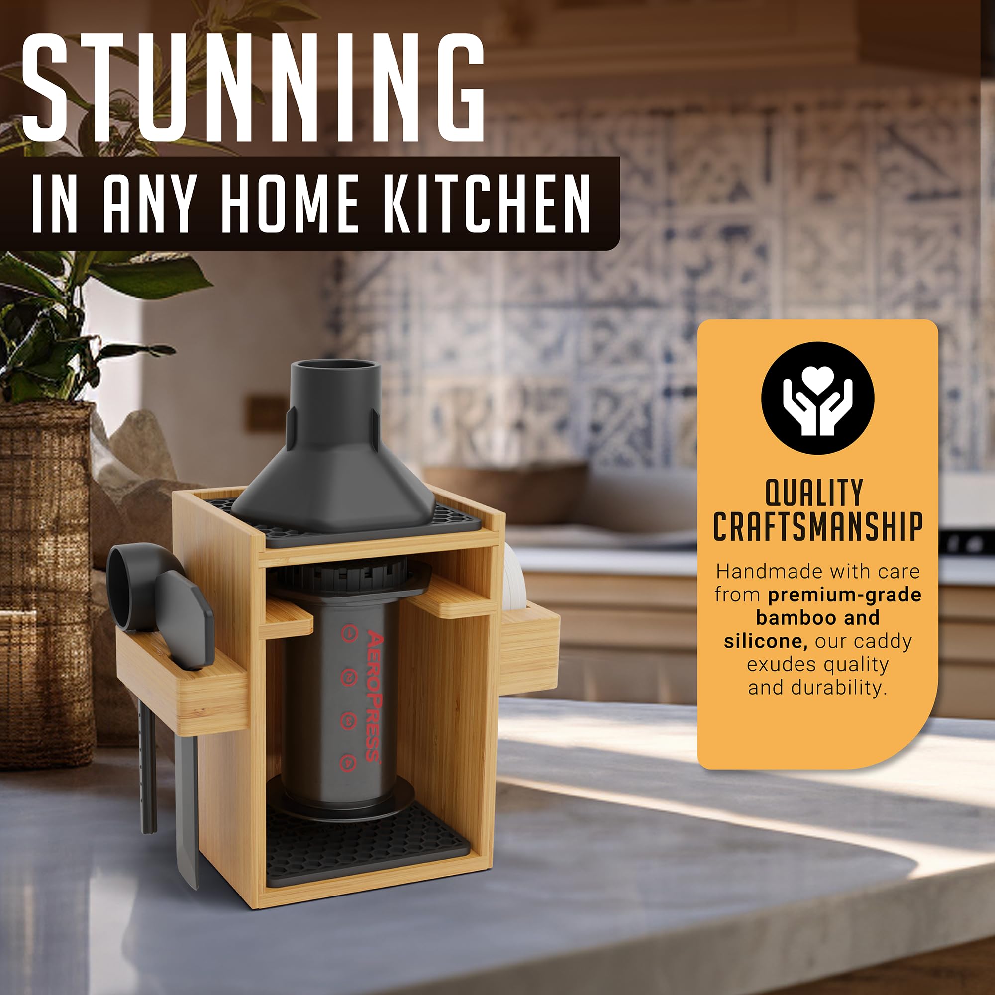 HexNub durable bamboo craftsmanship adds warmth to your counter