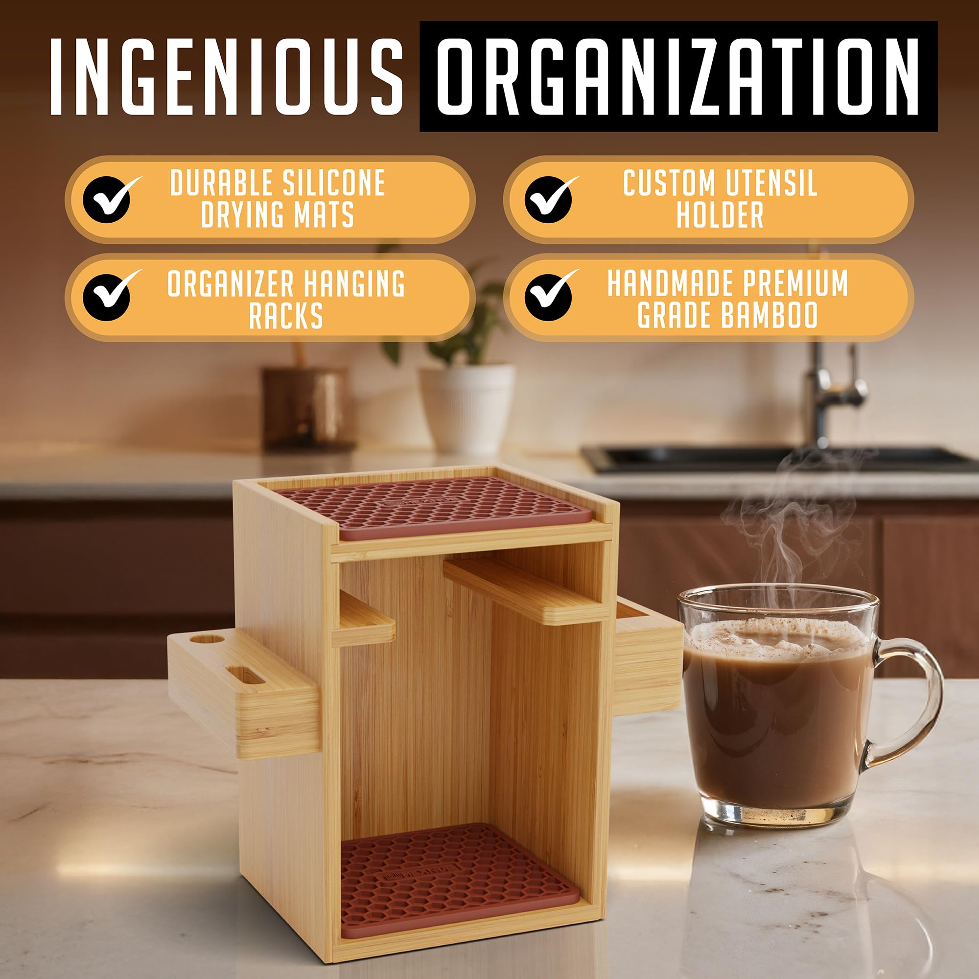 HEXNUB filter holder keeps filters organized and easy to grab.