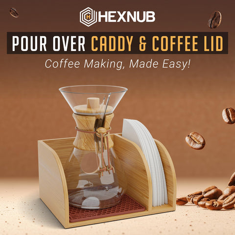 HEXNUB heatproof mat catches drips and protects counters during brewing