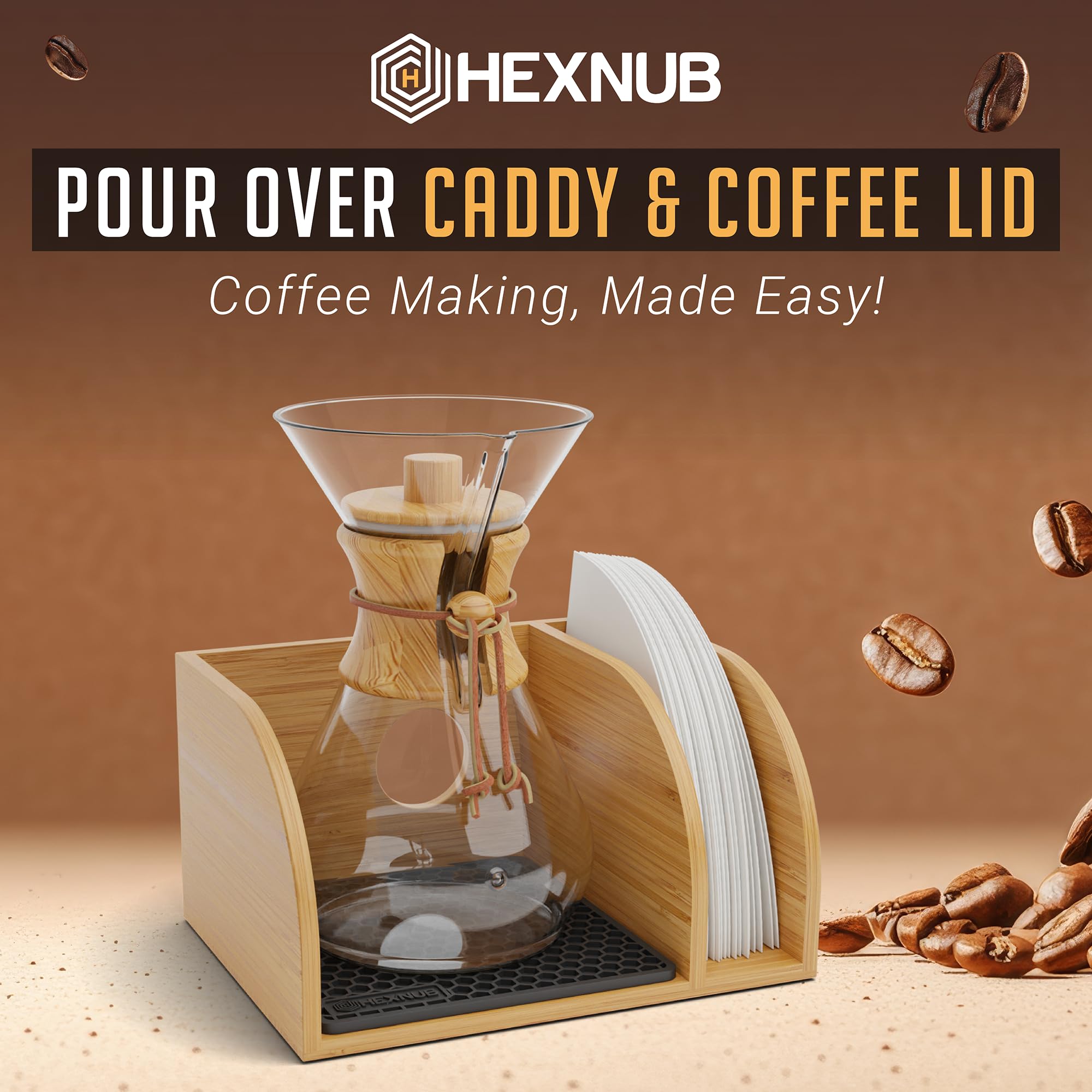 HEXNUB silicone drip pad closeup highlights heat resistance and spill protection.