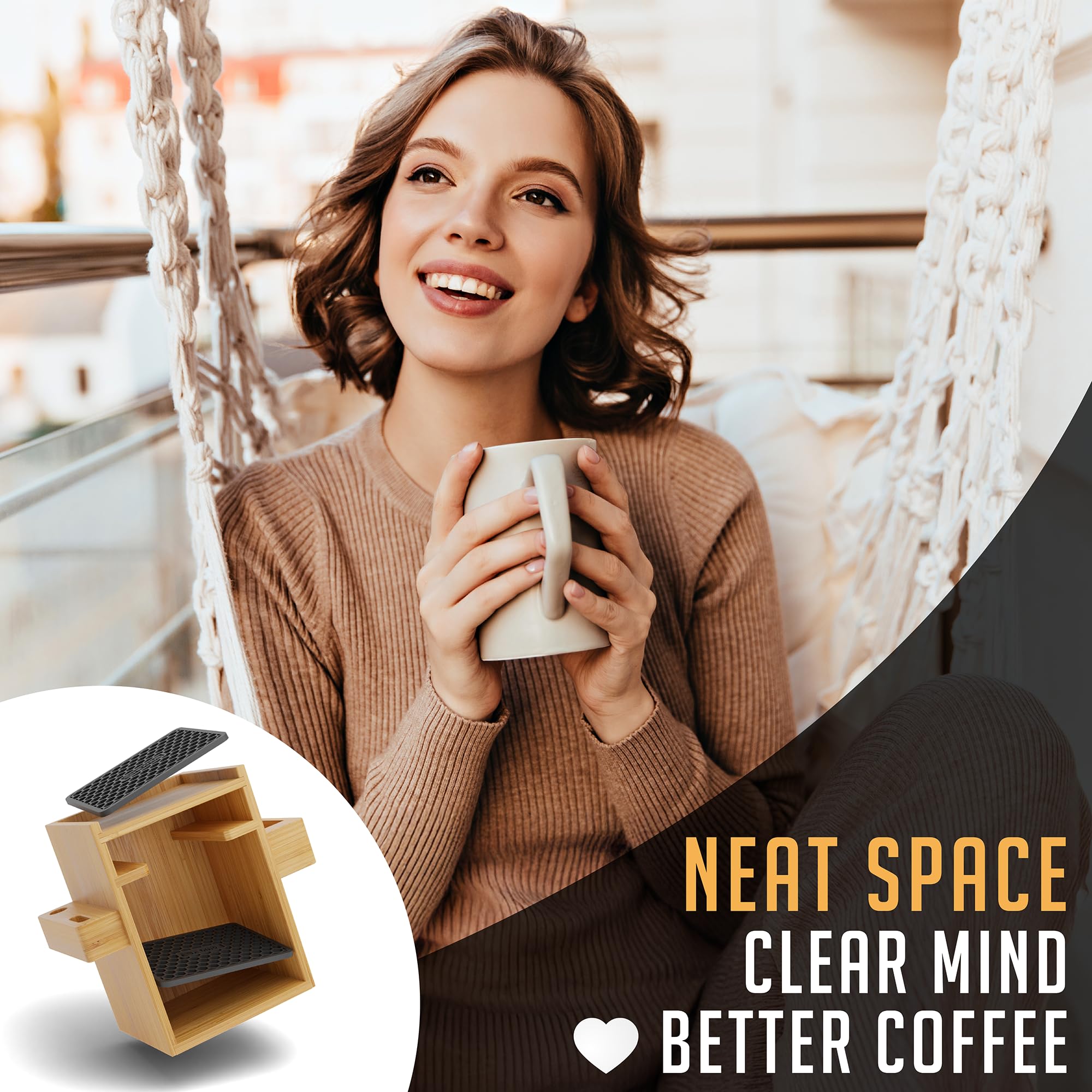 HexNub space-saving coffee station fits small kitchens and offices