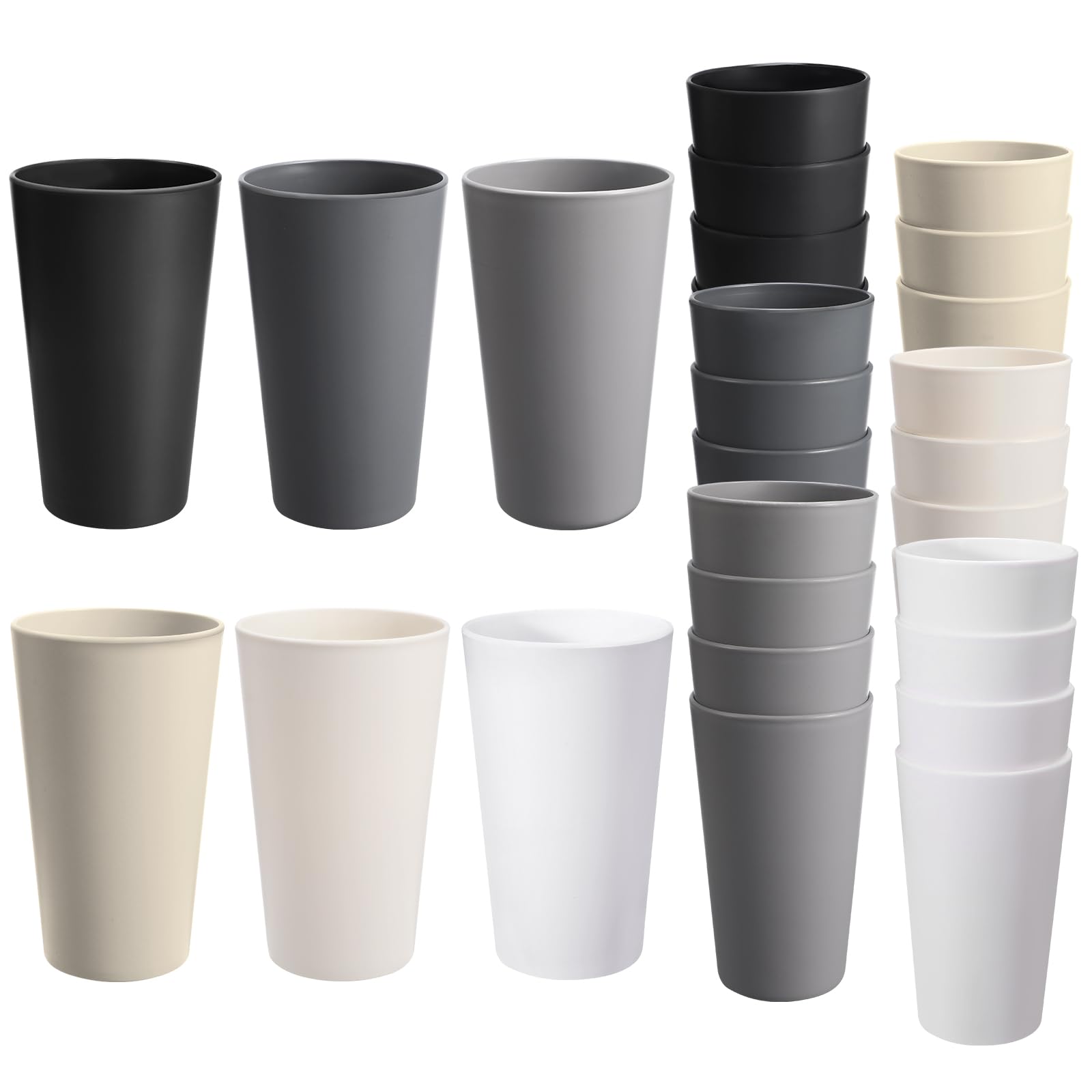 HEYCOME 24-pack unbreakable 20 oz cups for home and outdoor use