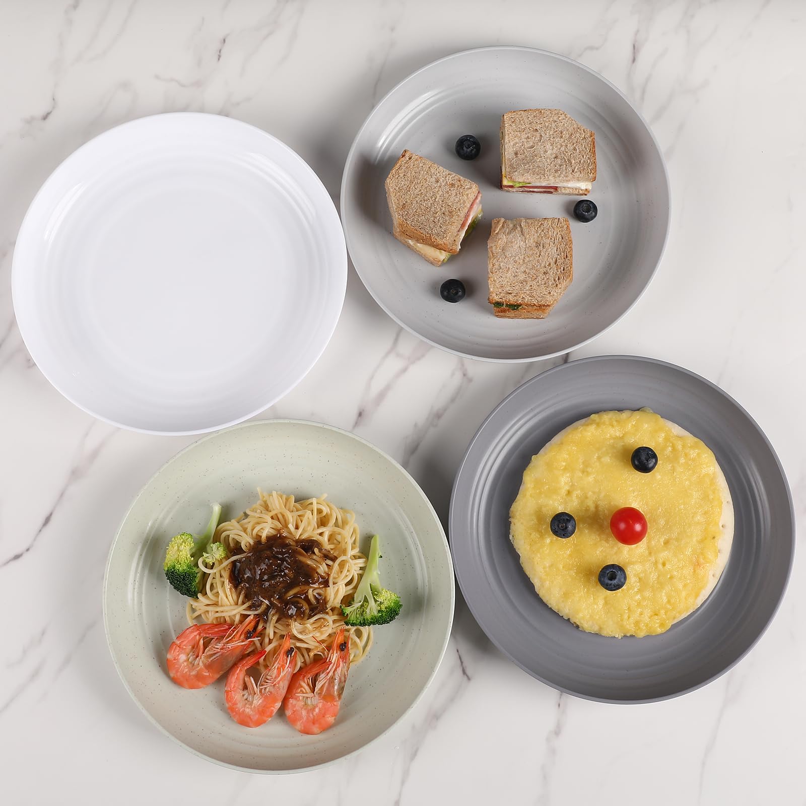 Heycome beige dinner plates pair with any table setting and lightweight design.