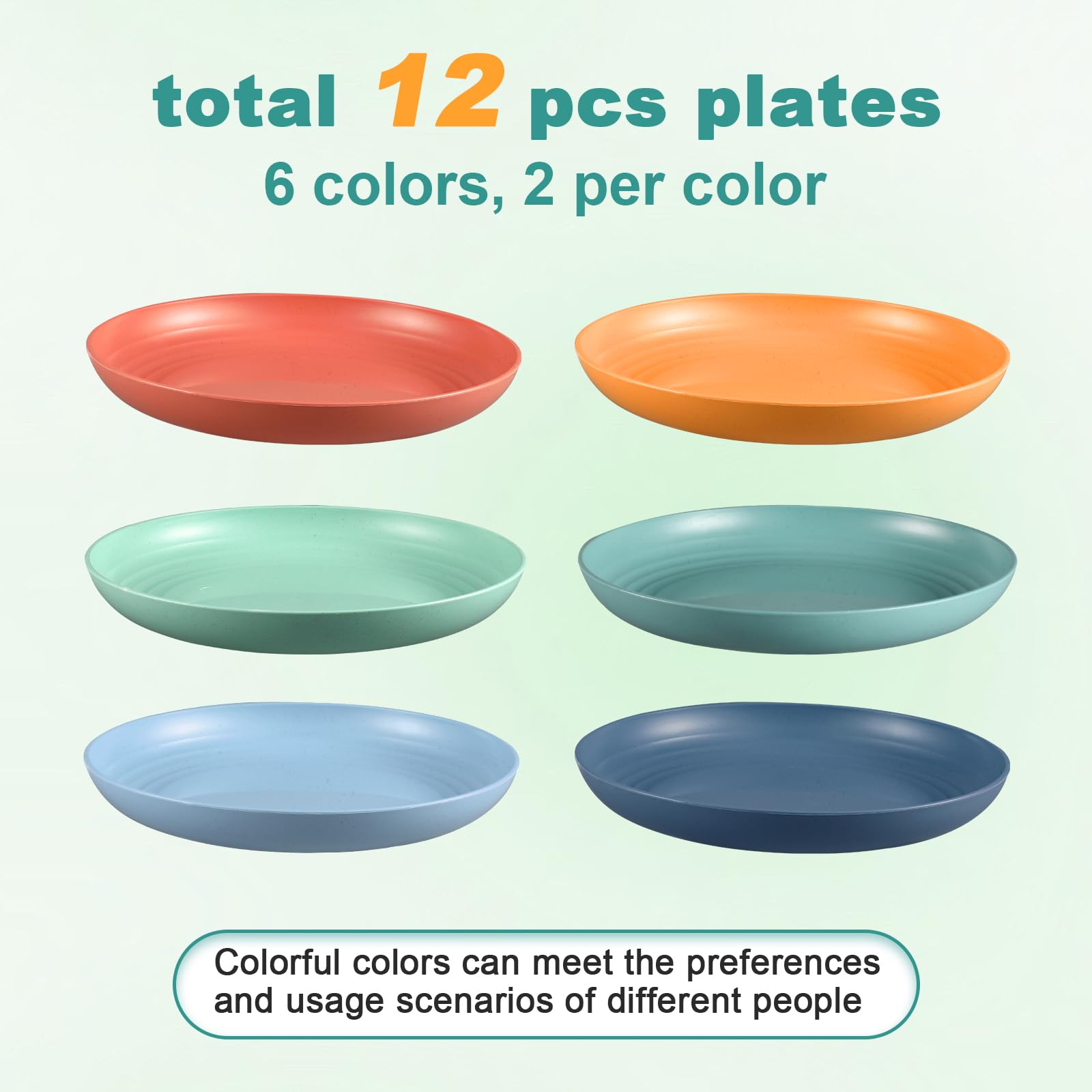 HEYCOME bright color wheat straw plates add fun to meals.