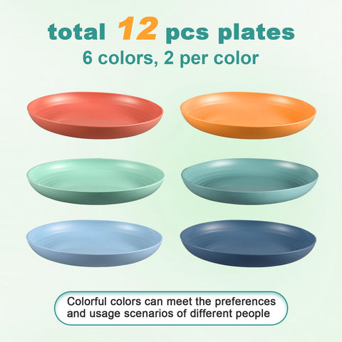 HEYCOME bright color wheat straw plates add fun to meals.