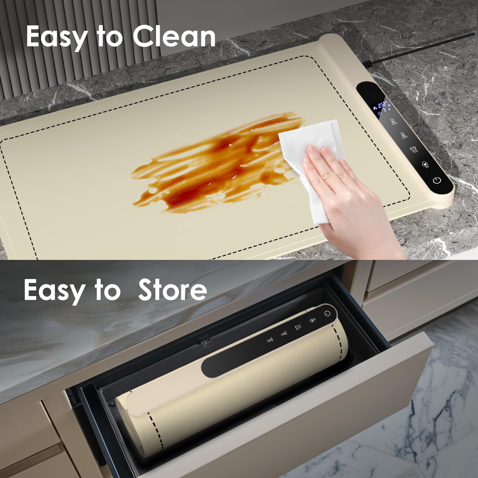 Heyfavor warming mat 15 mm raised feet reduce heat impact on counters