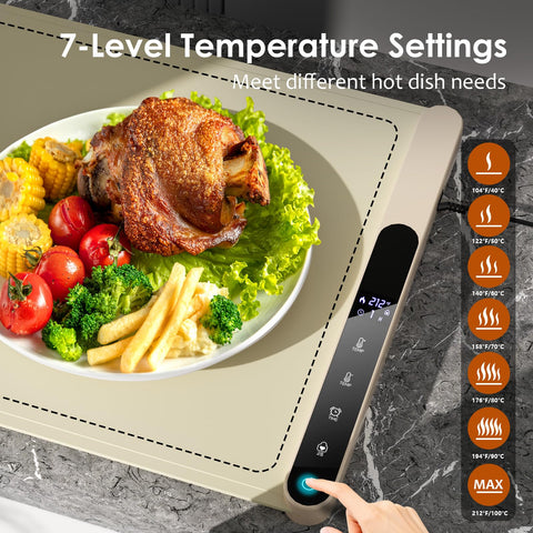 Heyfavor warming mat offers 7 heat levels and 6 timers for versatility
