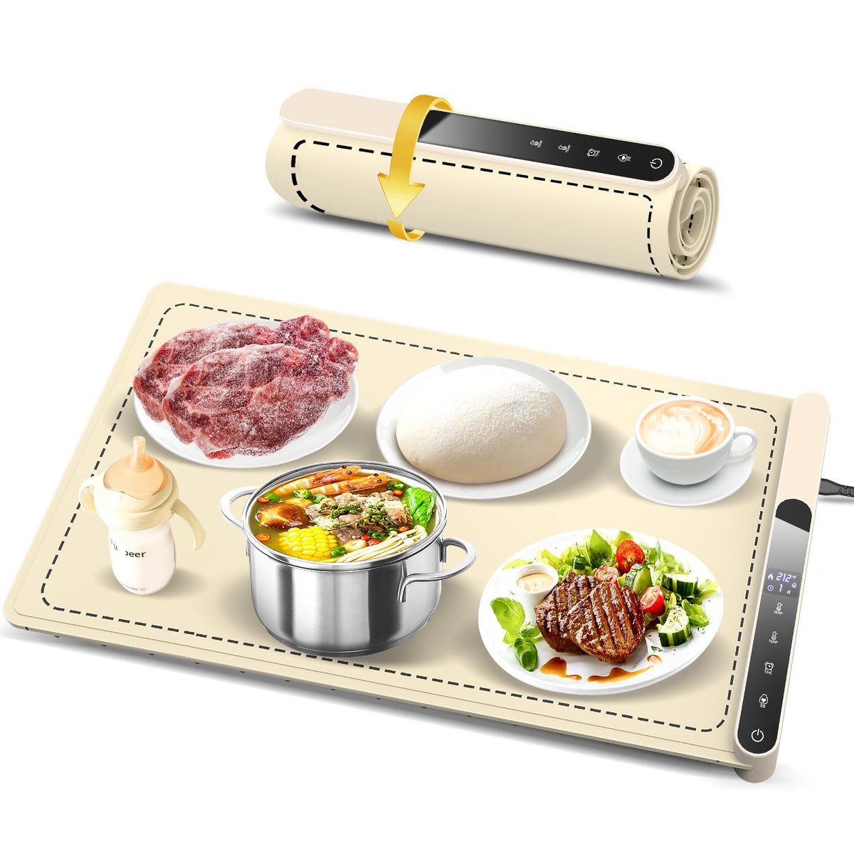 Heyfavor warming mat quick heat in 10 seconds for fast meal prep