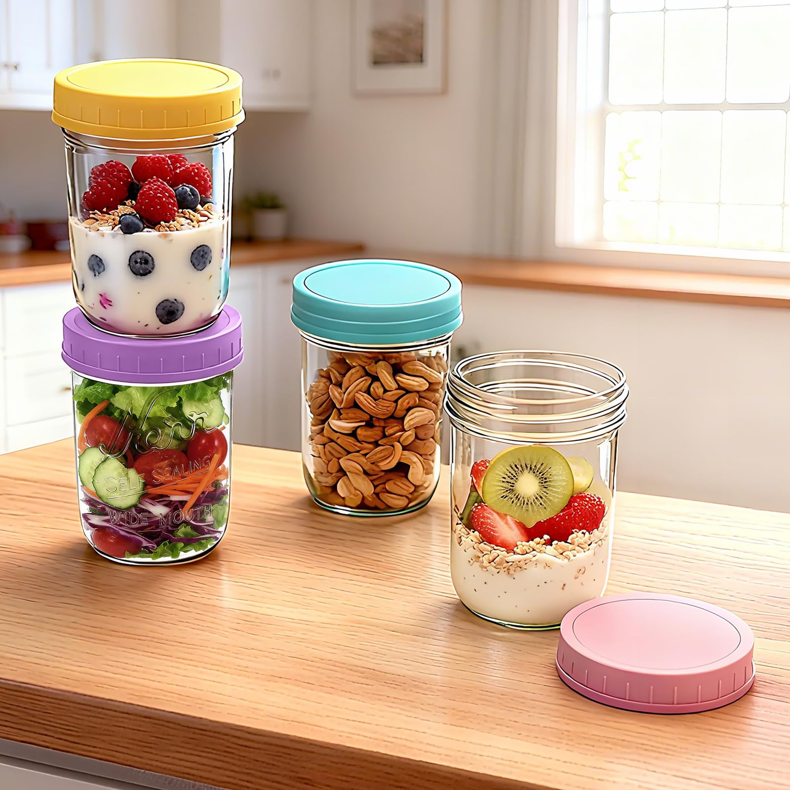 Heyglee airtight lids with silicone rings lock in freshness