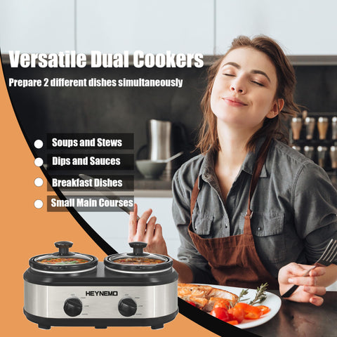 HEYNEMO buffet server with glass lid for easy progress viewing.