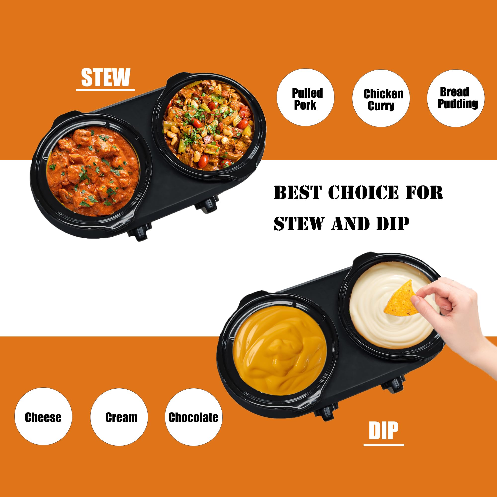 HEYNEMO removable ceramic pots for quick cleaning and versatile cooking.