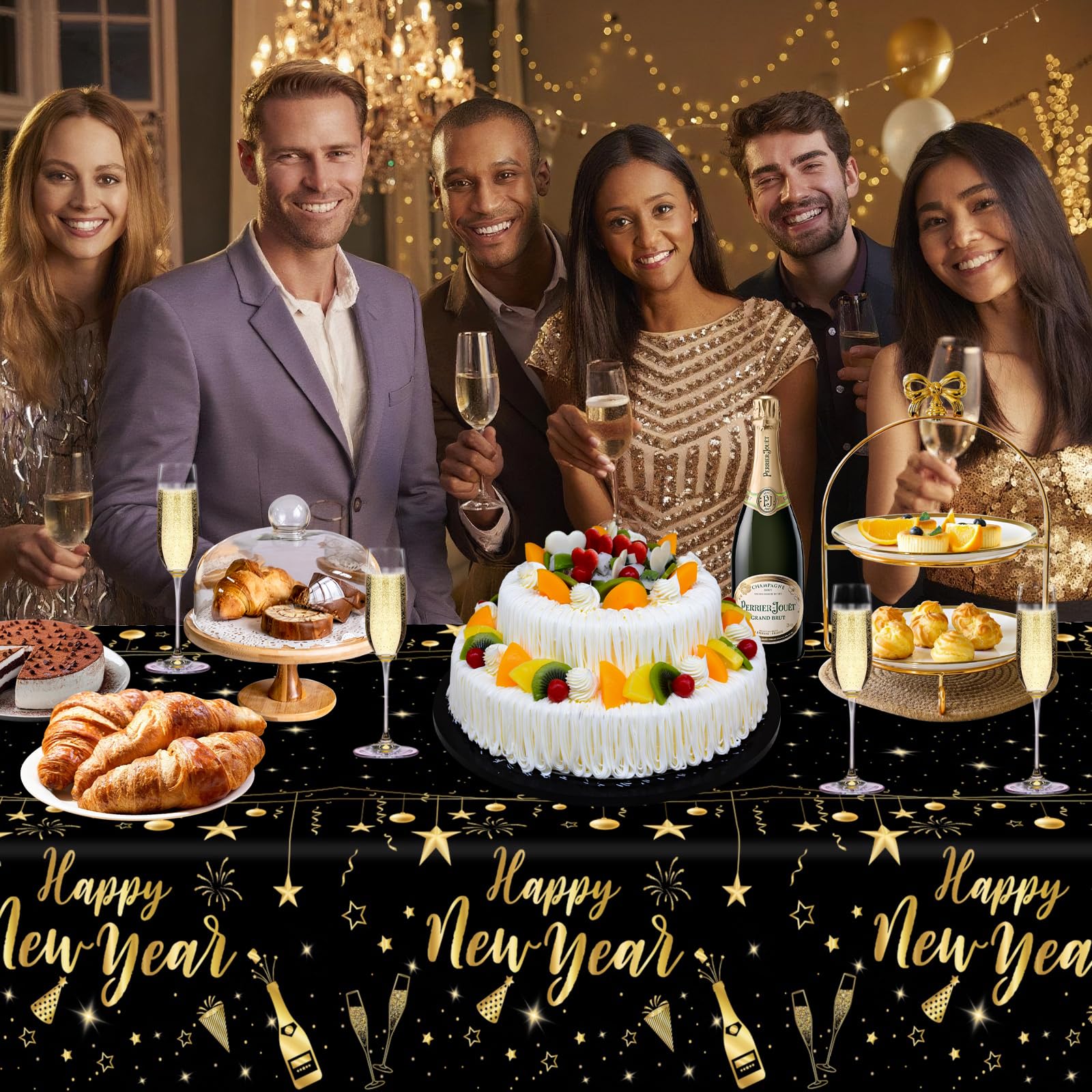 HEYPRIIL New Year tablecloths durable material protects tabletops during celebrations