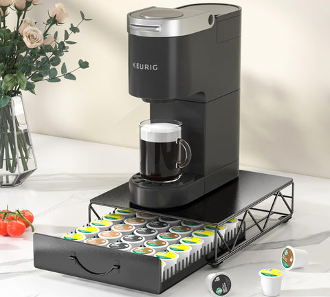 HFHOME kitchen counter organizer side view for compact coffee station setup.