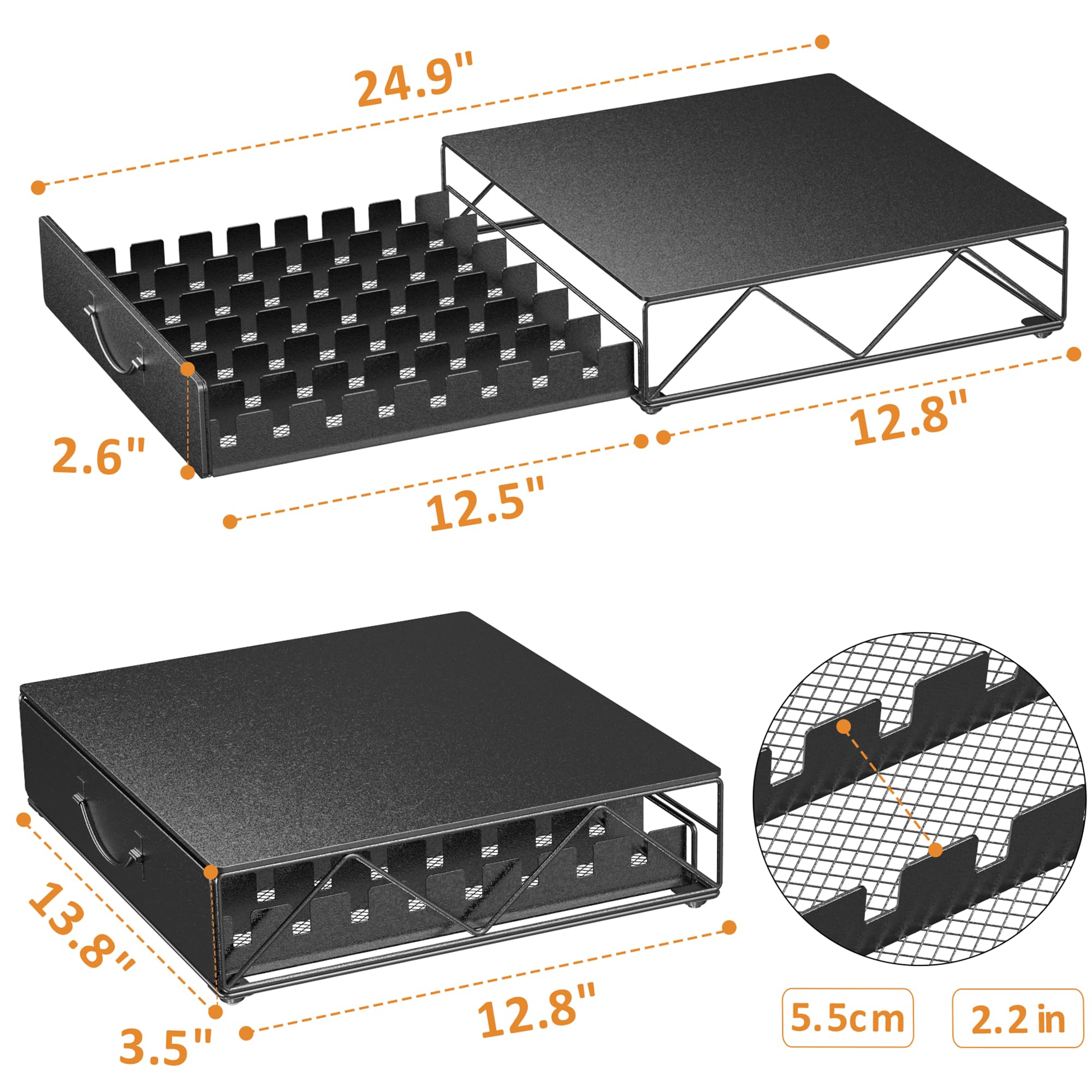 HFHOME metal construction capsule holder designed for durability.
