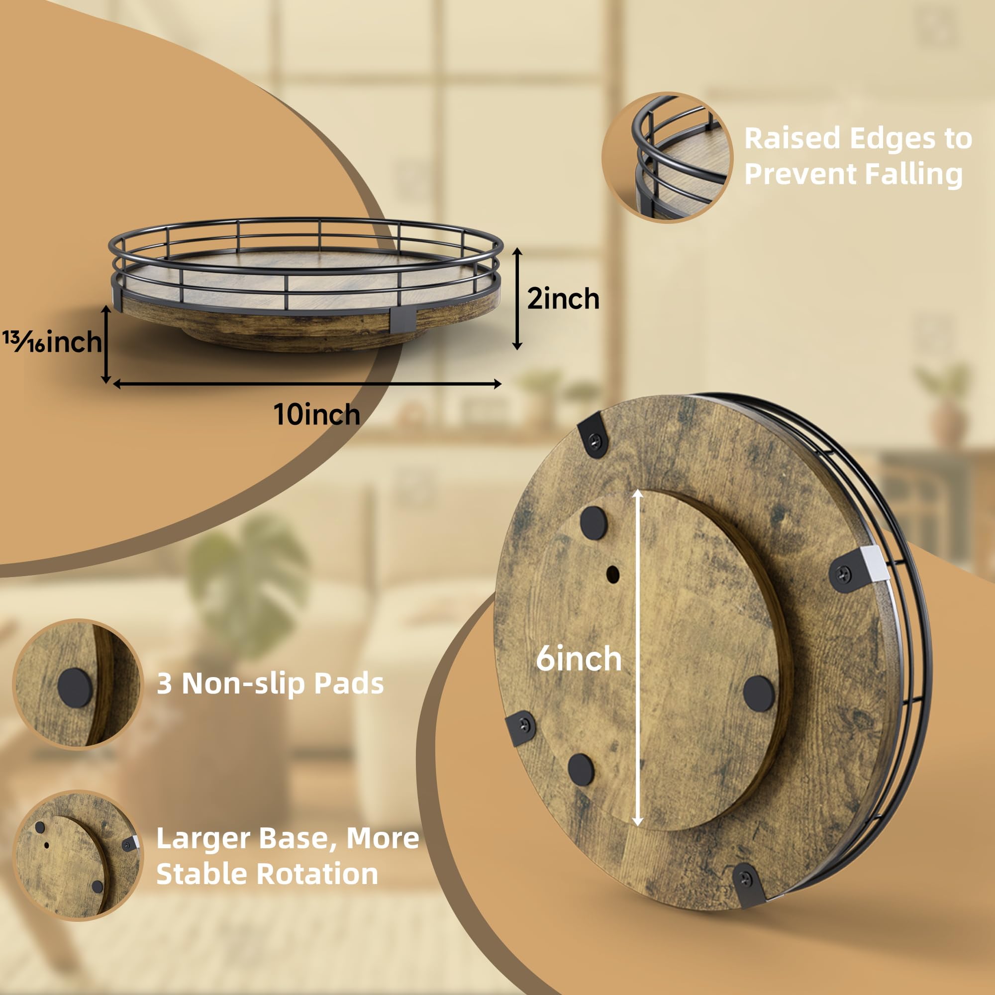 HGF Lazy Susan 360-degree rotation showcasing full accessibility to spices and oils