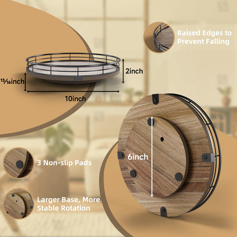 HGF lazy susan with raised iron edges to prevent spills.