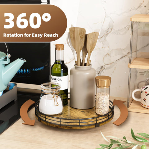HGF Lazy Susan with iron-raised edges preventing items from falling off
