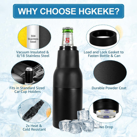 Hgkeke fits 12oz cans or bottles for versatile cooling