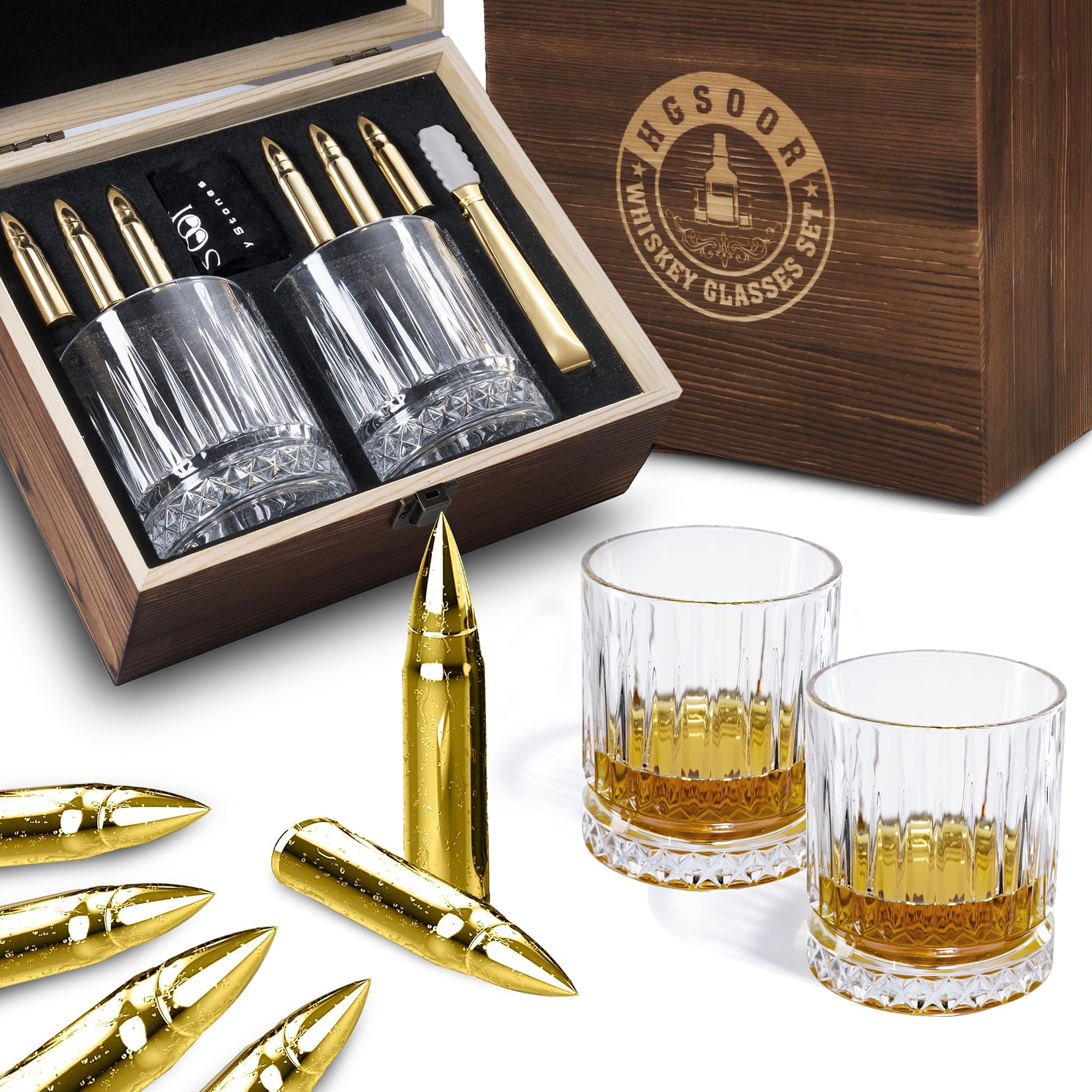Hgsoor two lead free whiskey glasses for stylish pours and easy handling
