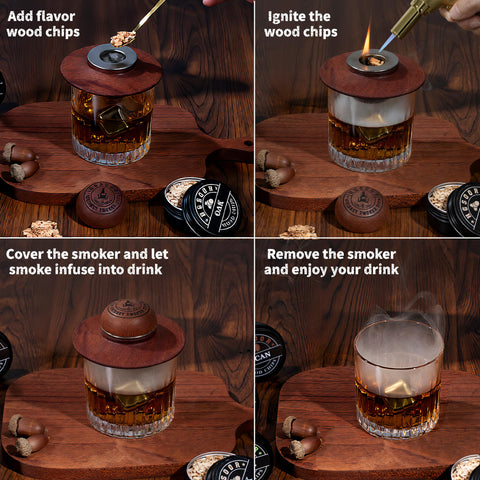 Hgsoor pecan chips deliver natural wood smoke for cocktails