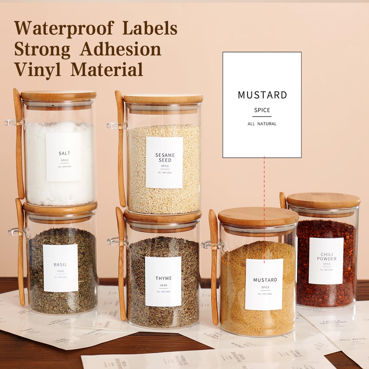 HHMJSM airtight glass jar with silicone ring keeps dry ingredients fresh