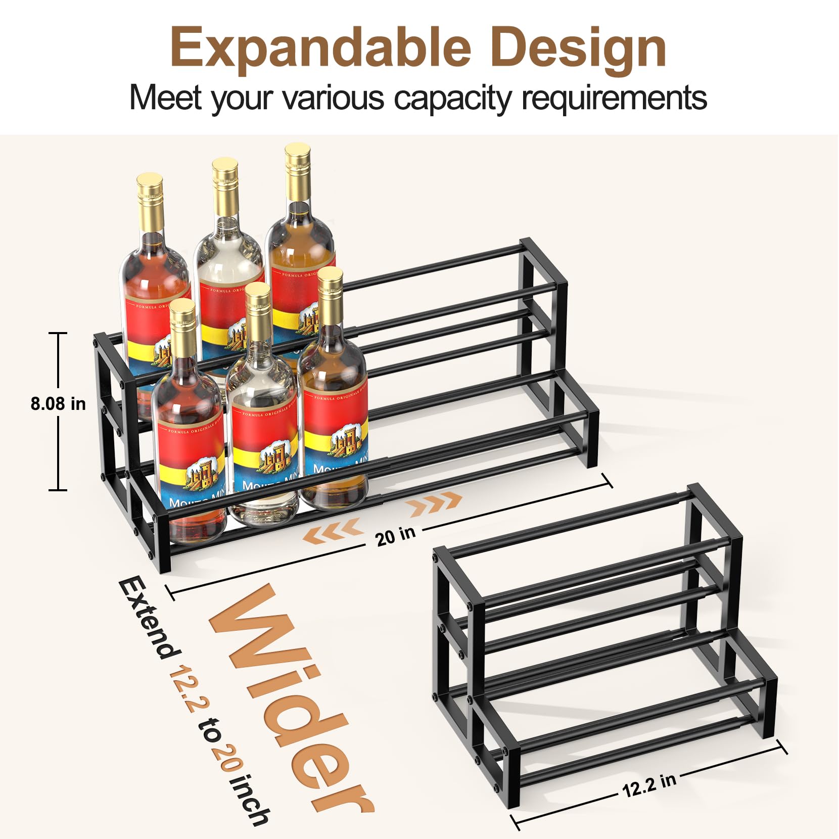 HHOKEM syrup organizer bottles display keeping favorites visible
