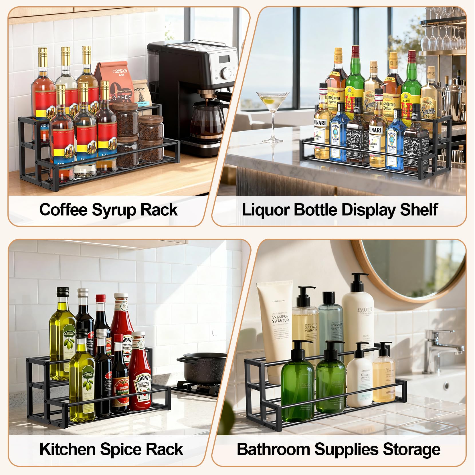 HHOKEM syrup organizer with smooth sliding mechanism in action