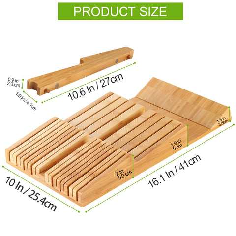 HHXRISE premium bamboo knife holder adds natural elegance while protecting blades.
