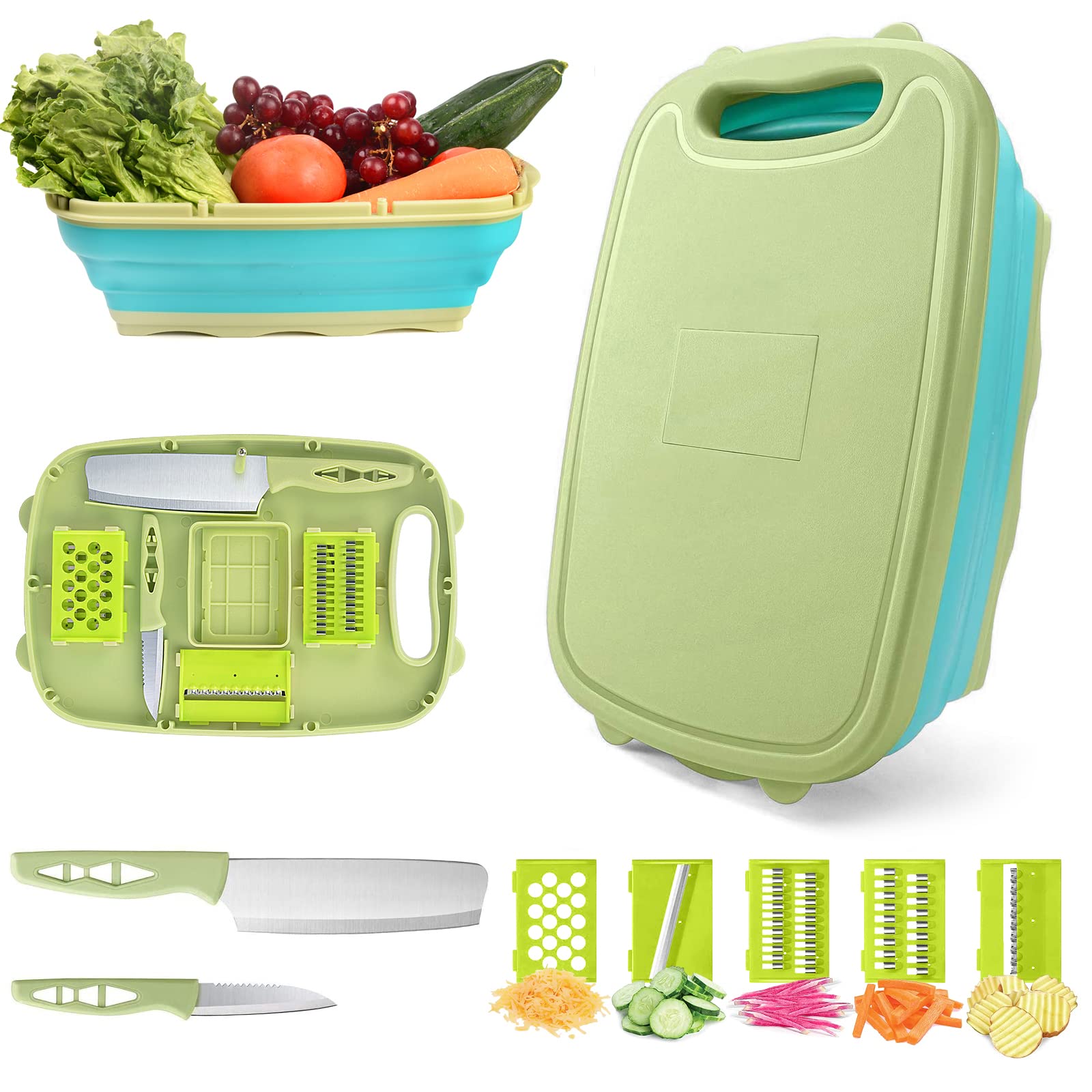 HI NINGER camping cutting board folded with colander for space-saving outdoor prep