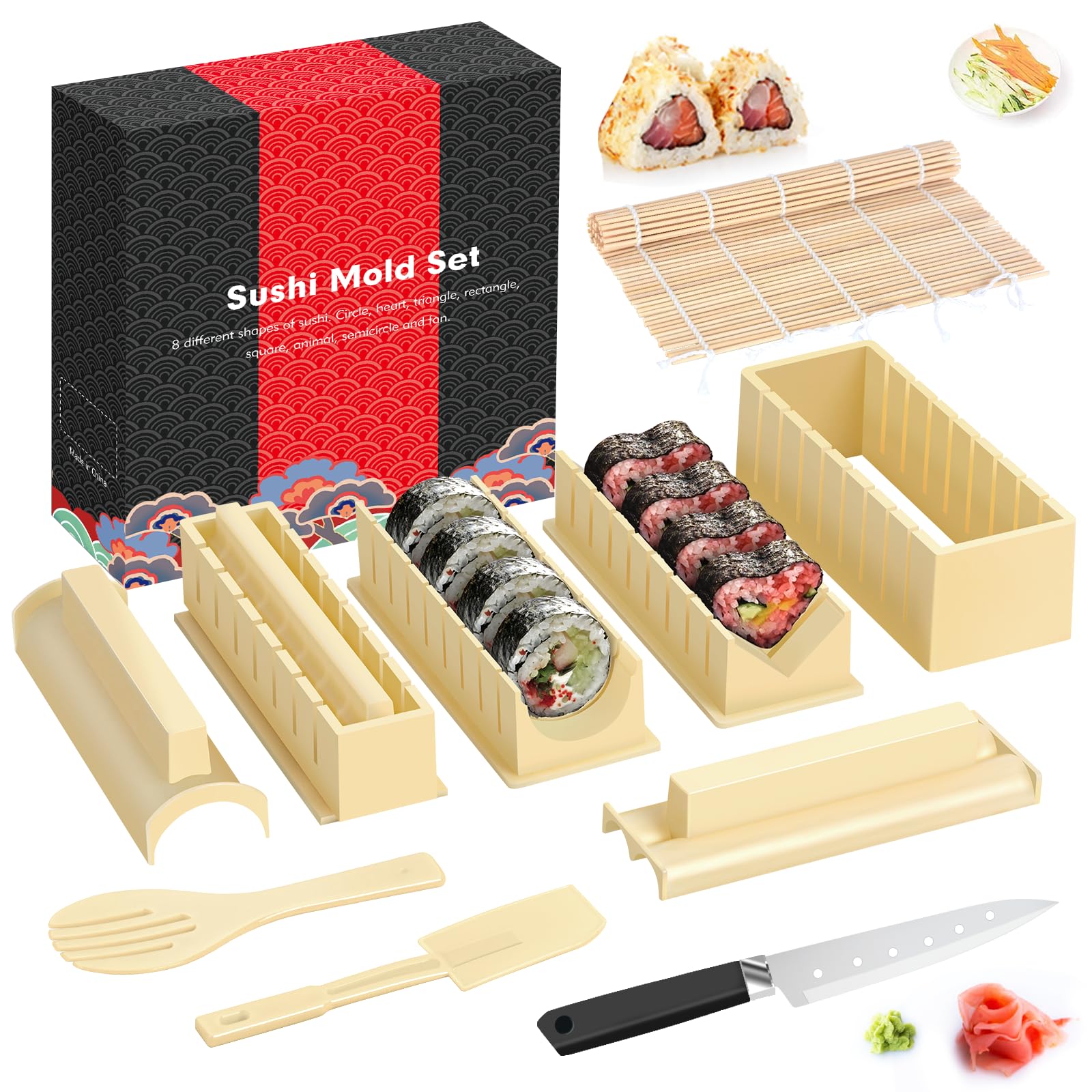 HI NINGER deluxe heart sushi mold for playful homemade rolls
