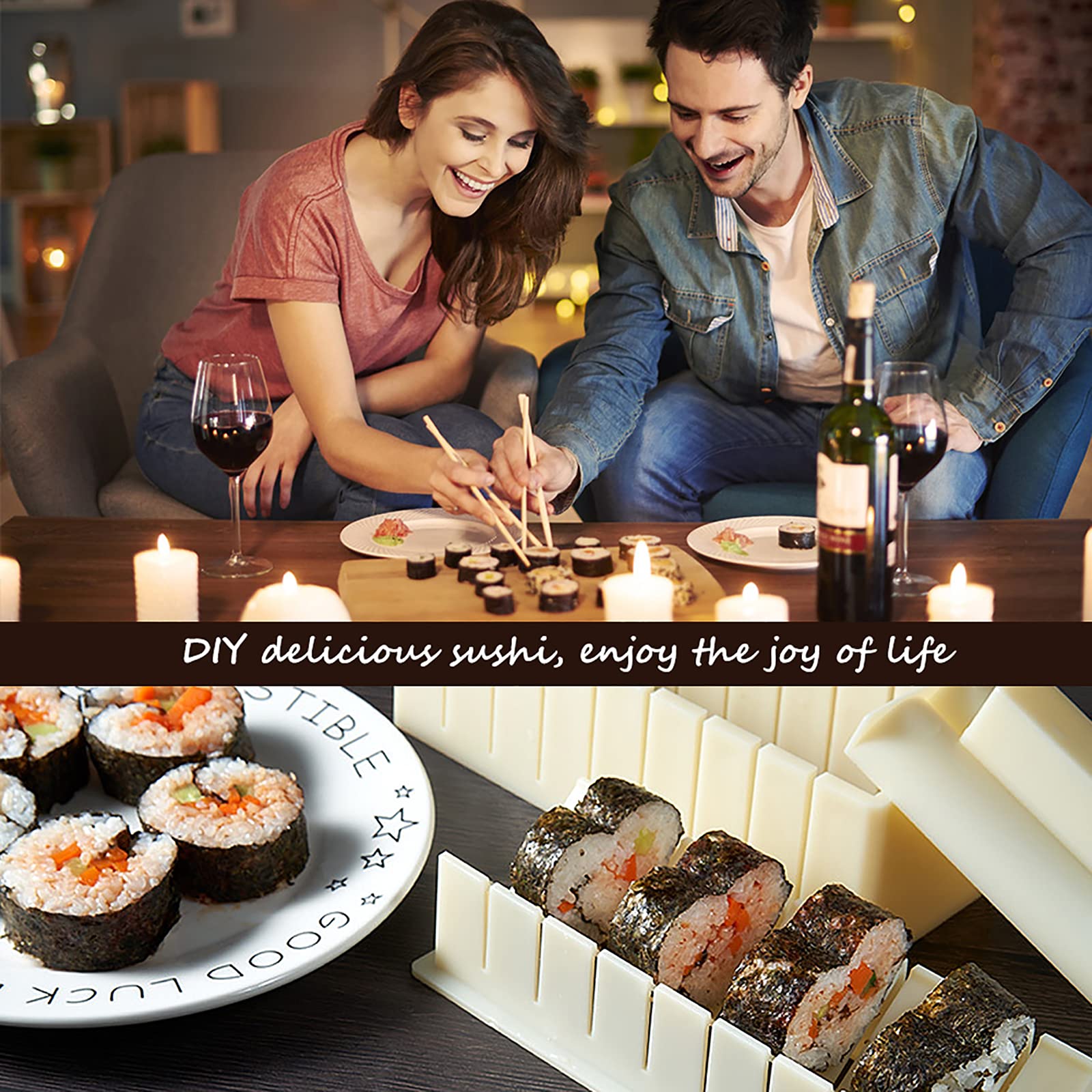 HI NINGER deluxe sushi mold set with eight shape options