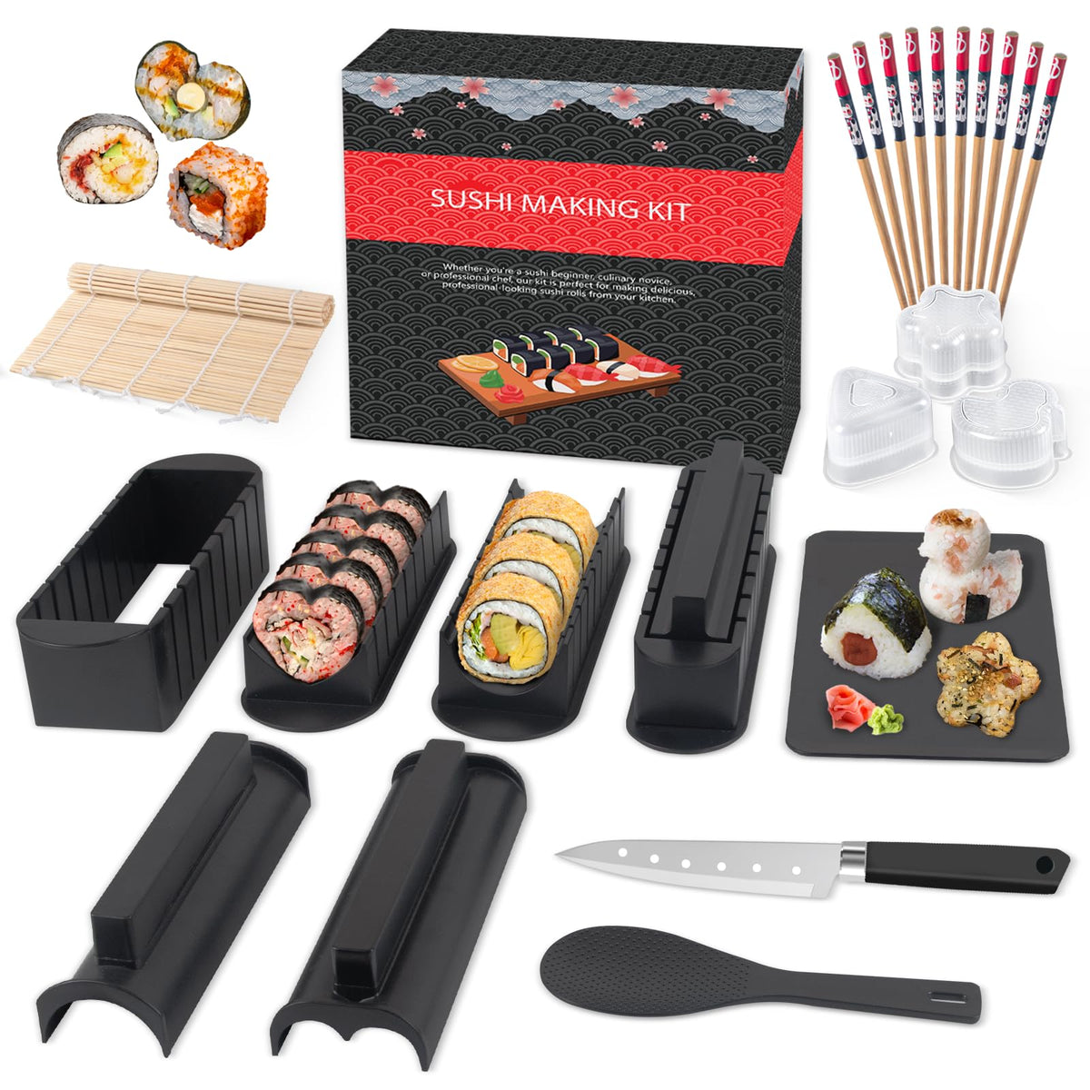 HI NINGER complete sushi maker set for easy home rolling and prep