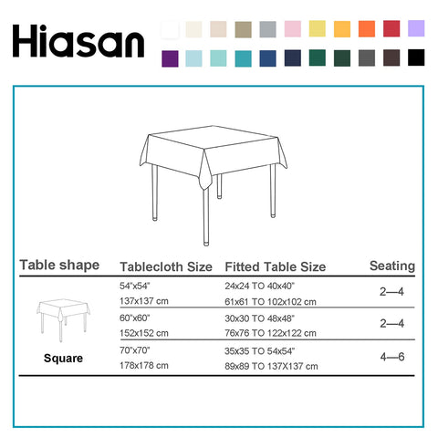 Hiasan black tablecloth 54x54 outdoor setup for patio dining.