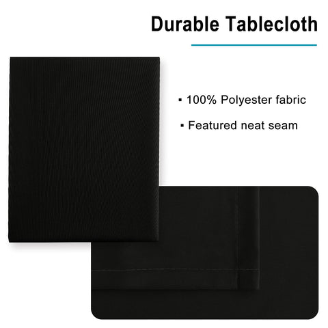 Hiasan black tablecloth 54x54 easy care, washable and wrinkle-free after ironing.