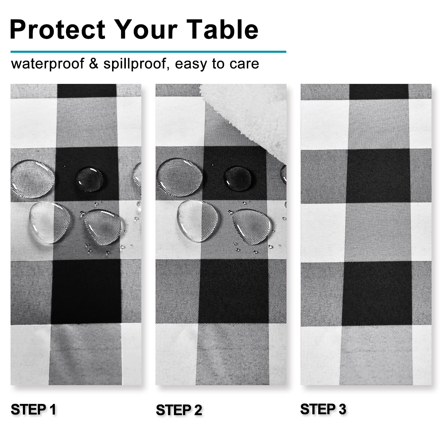 Hiasan indoor/outdoor table cover fits various tables and events.