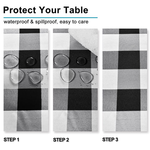 Hiasan indoor/outdoor table cover fits various tables and events.