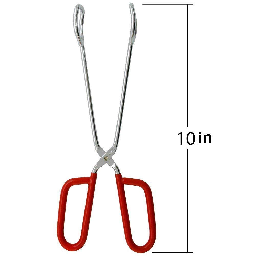 Hiash tongs with threaded tips improve secure handling of meats on the grill.