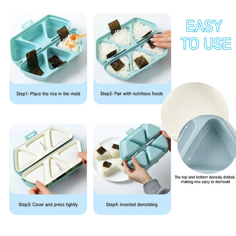 HIBILDER onigiri mold in lunchbox setup supports portable meals.
