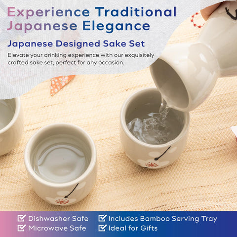 HIBINO Snow Plum bamboo tray keeps the set organized during gatherings