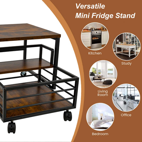 HIBOAT mini fridge stand with elevated platform for easy access