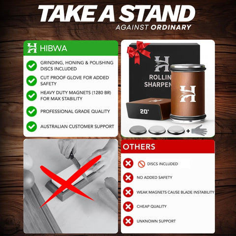 HIBWA professional-home kitchen use scene suggests reliable sharpening for chefs and home cooks.