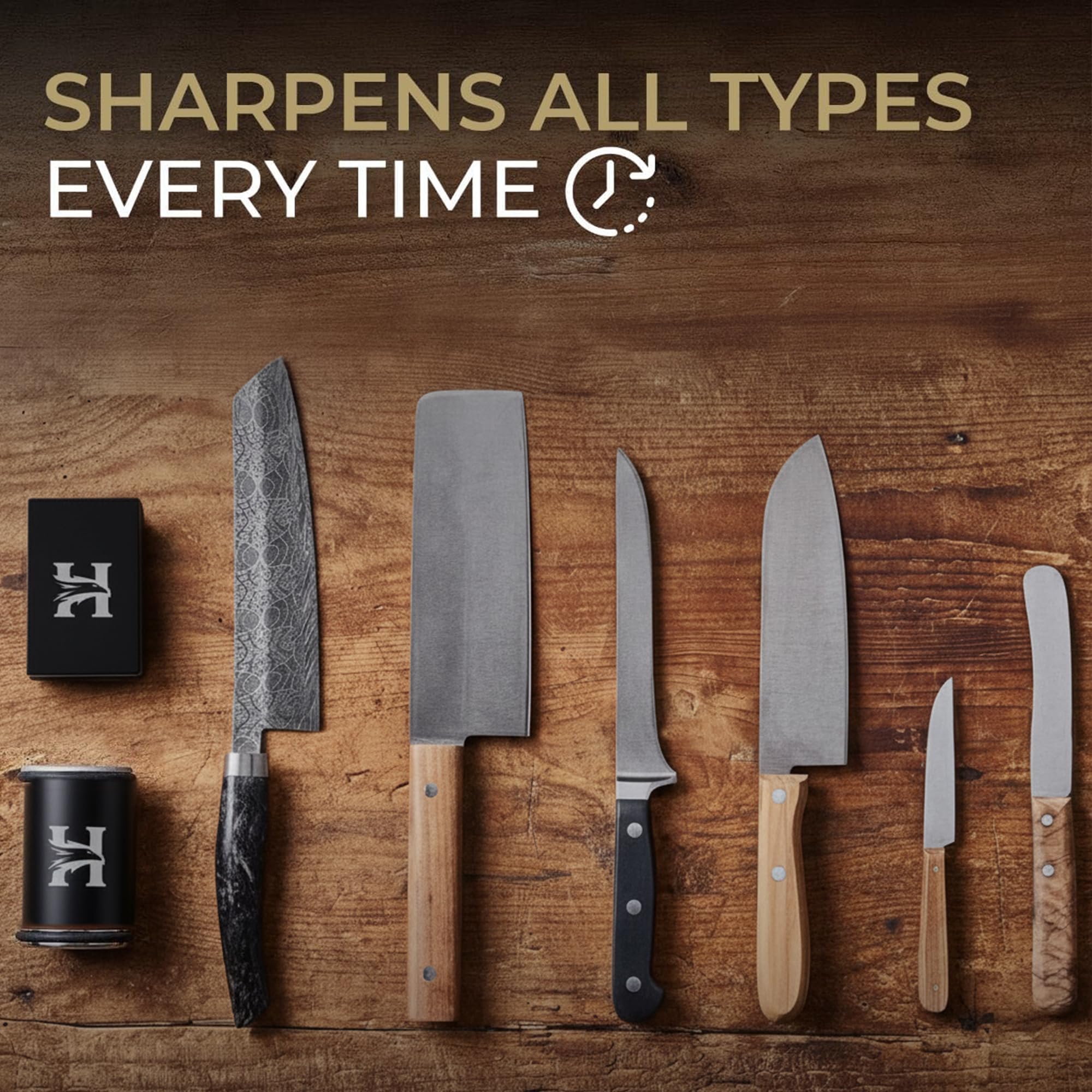 HIBWA 15-degree base with magnetic angle guide for precise sharpening.