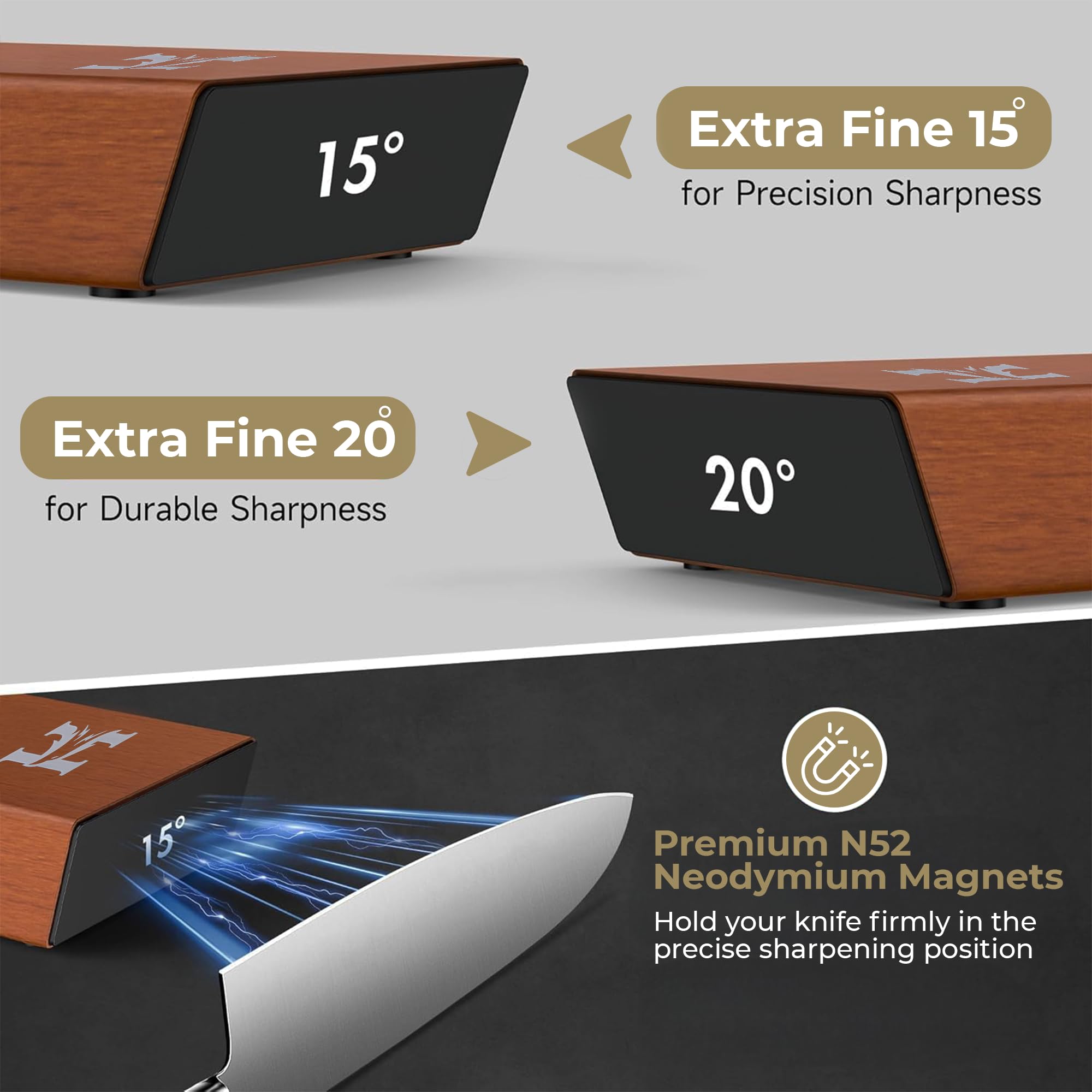 HIBWA sharpener shown in kitchen, restaurant, and outdoor BBQ settings.
