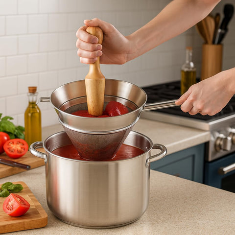HIC Kitchen 18-8 stainless steel cone sieve for durable, rust-resistant performance.